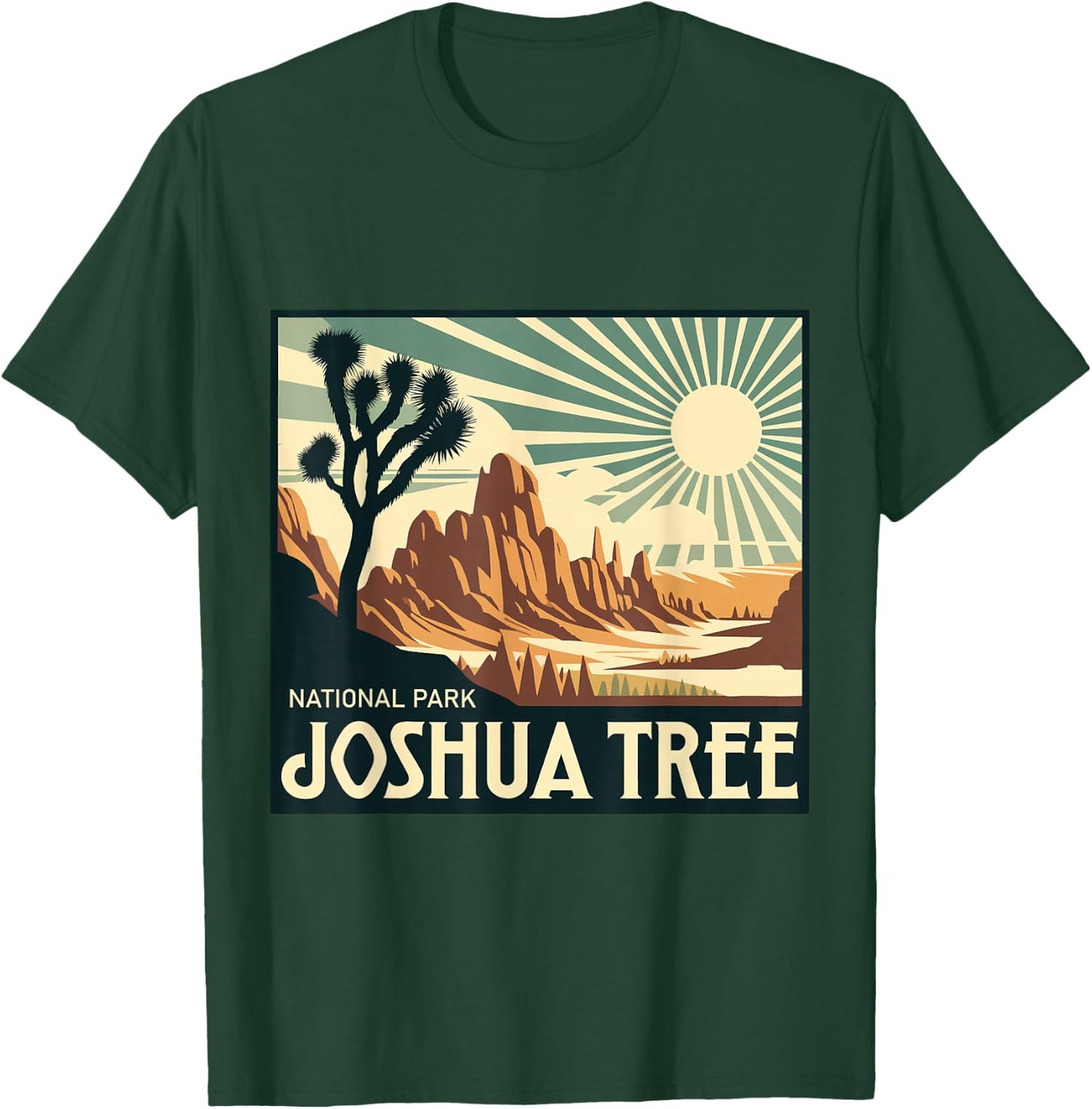 Joshua Tree National Park Vintage Hiking Camping Outdoor T-Shirt - T-Shirt | Forest