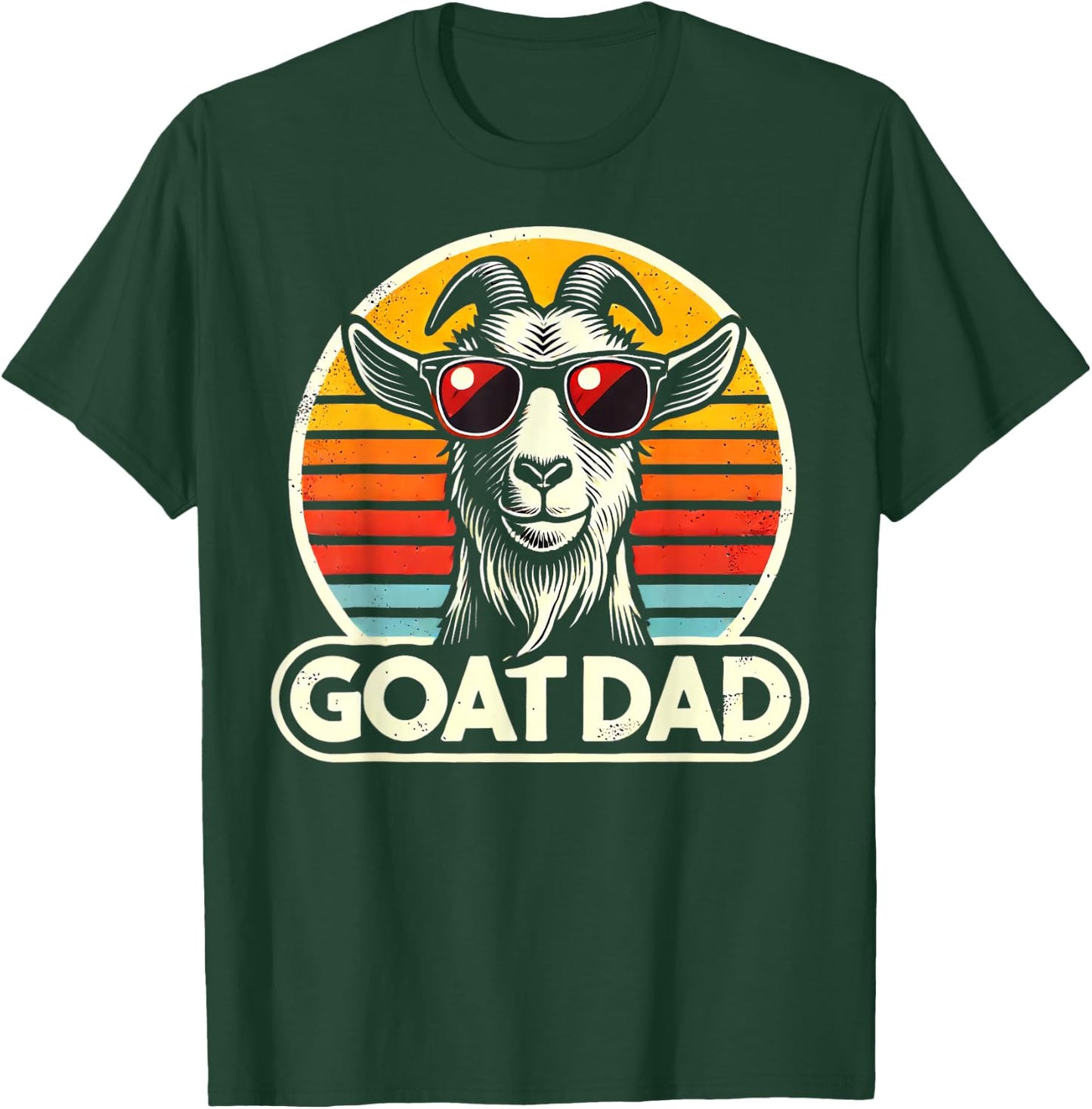 Retro Vintage Goat Dad Best Goat Daddy Funny Father's Day T-Shirt - T-Shirt | Forest
