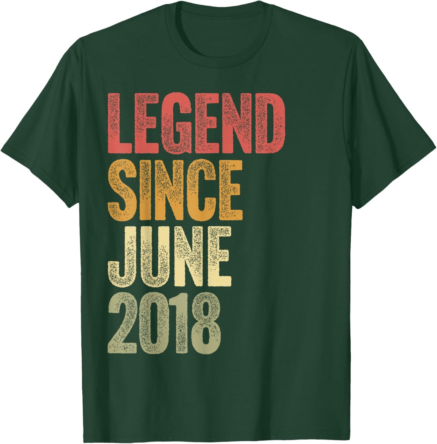 8 Year Old Legend Since June 2018 Retro 8th Birthday T-Shirt - T-Shirt | Forest