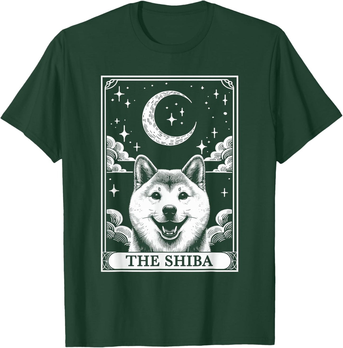 Tarot Card Vintage Crescent Moon Shiba Inu Dog Mom T-Shirt - T-Shirt | Forest
