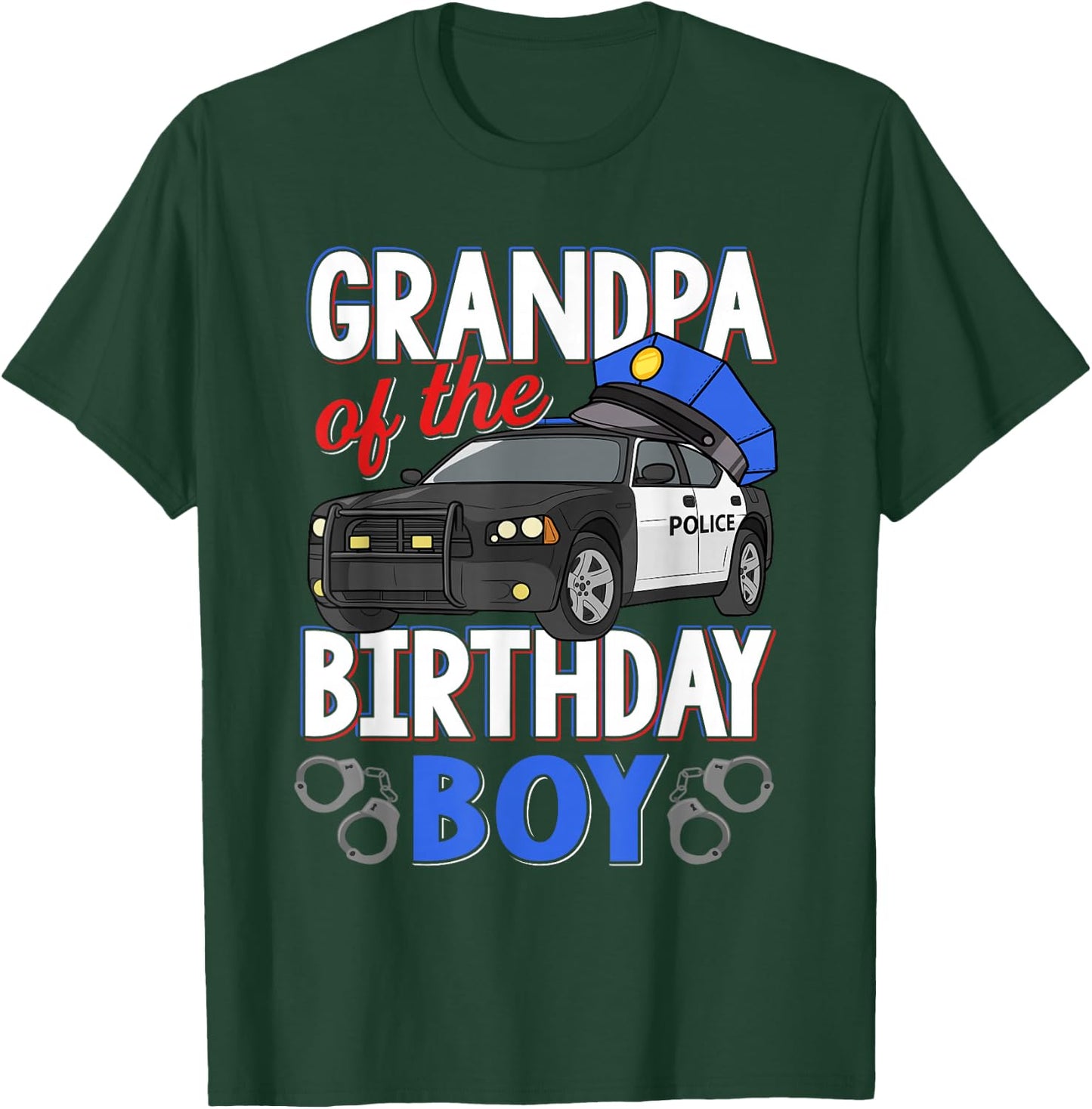 Grandpa Of The Birthday Boy Policeman Officer Party T-Shirt - T-Shirt | Forest