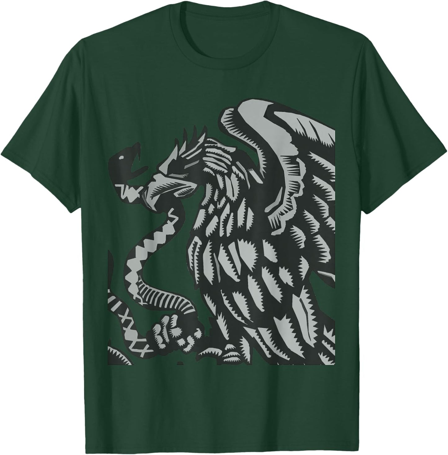 Mexican Flag Eagle Shield Aguila T-Shirt - T-Shirt | Forest