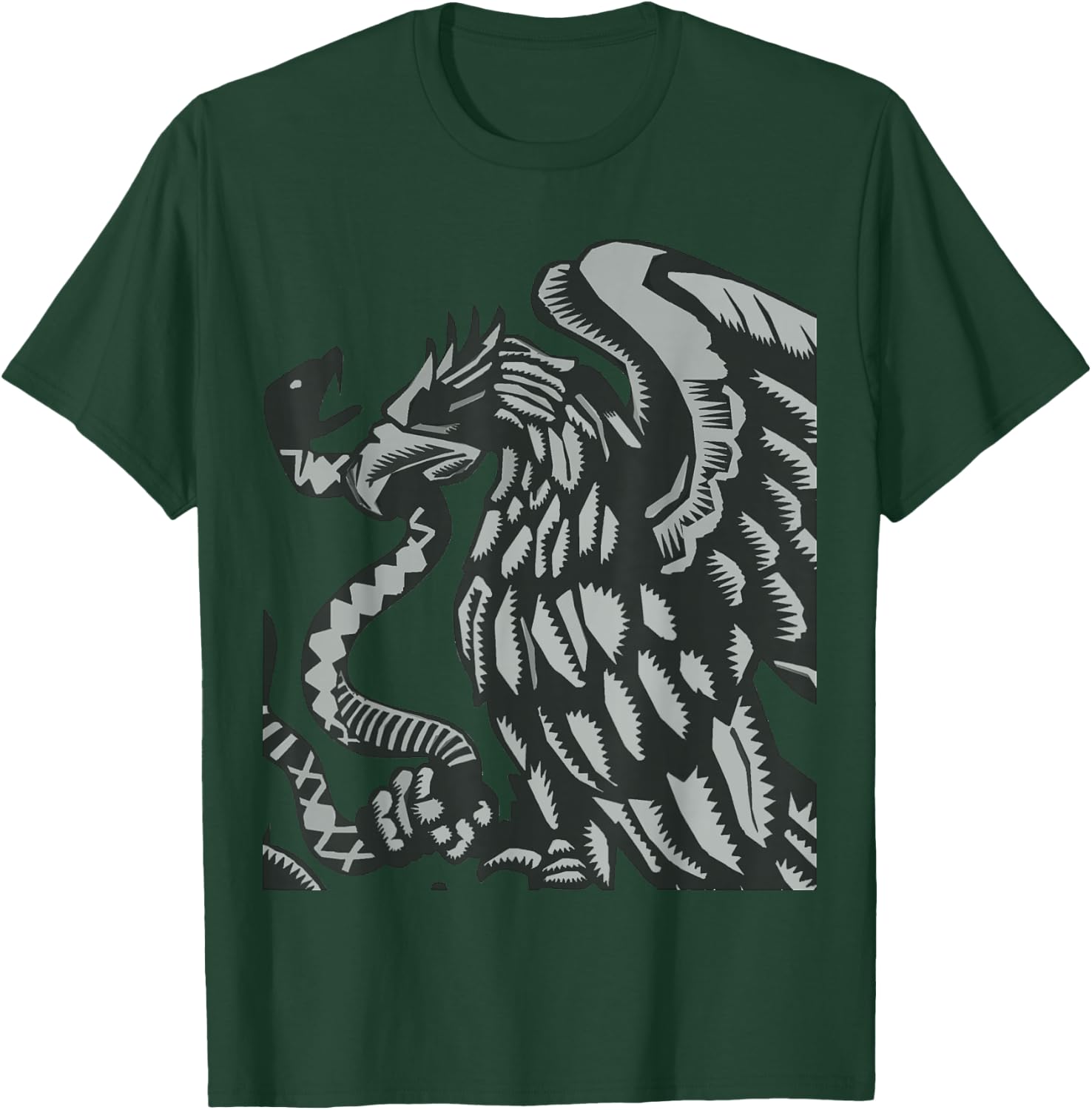 Mexican Flag Eagle Shield Aguila T-Shirt - T-Shirt | Forest