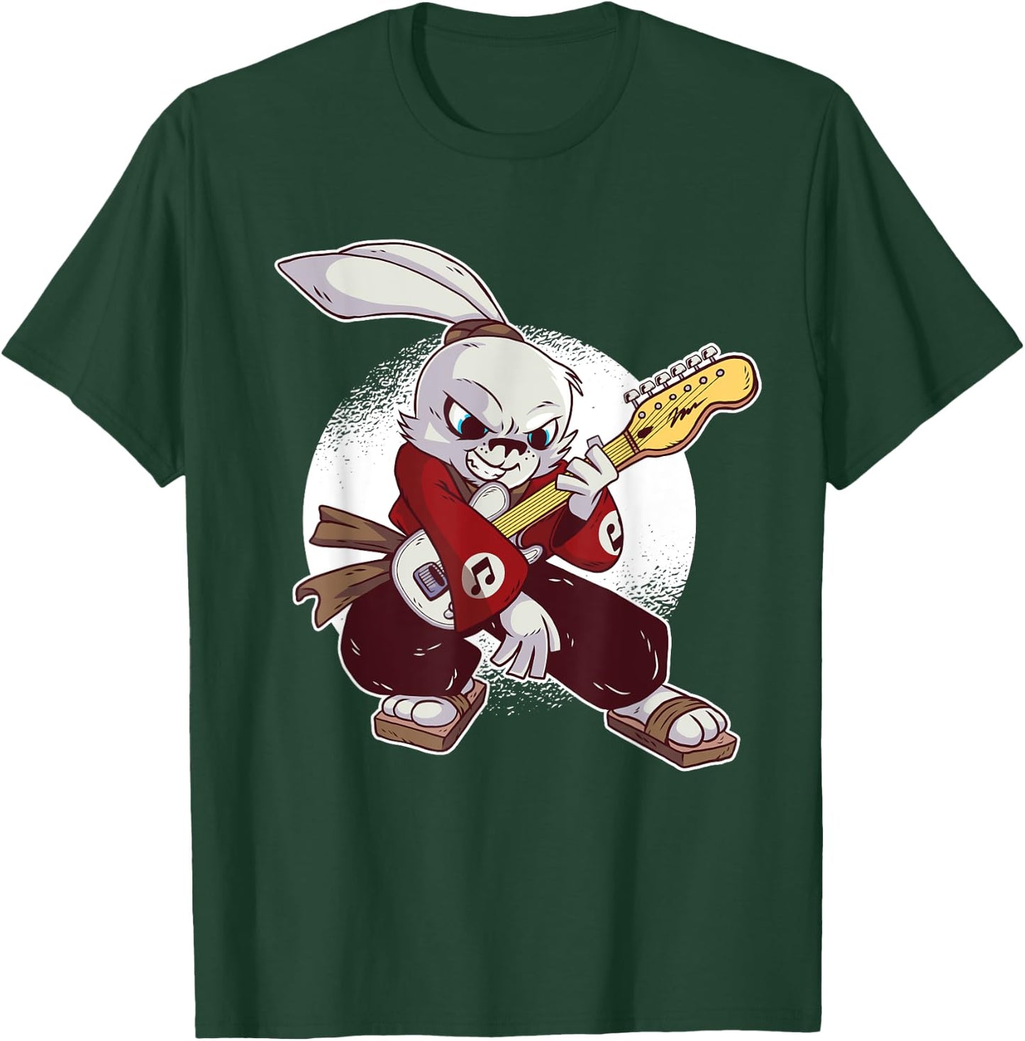 Rabbit Bunny Guitarist Guitar Music Musician T-Shirt - T-Shirt | Forest