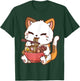 Ramen Cat Anime Kawaii Cat Eating Ramen T-Shirt - T-Shirt | Forest