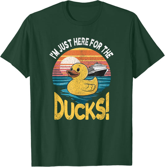 Just Here For The Duck Duck Cruise Funny Family Cruising T-Shirt - T-Shirt | Forest
