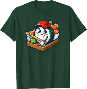 Baseball Sushi Playing Baseball T-Shirt - T-Shirt | Forest