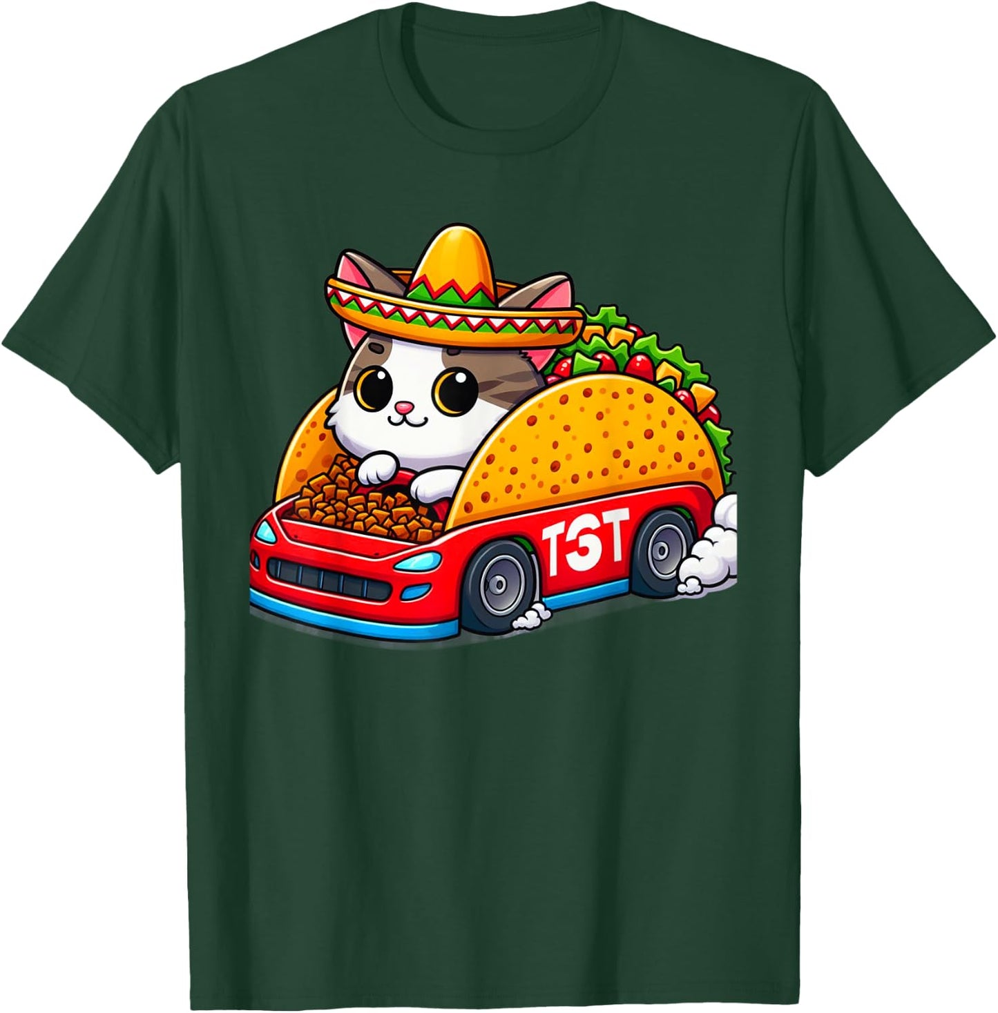 Tacocat Racecar Spelled Backwards Funny Mexican Car Taco Cat T-Shirt - T-Shirt | Forest