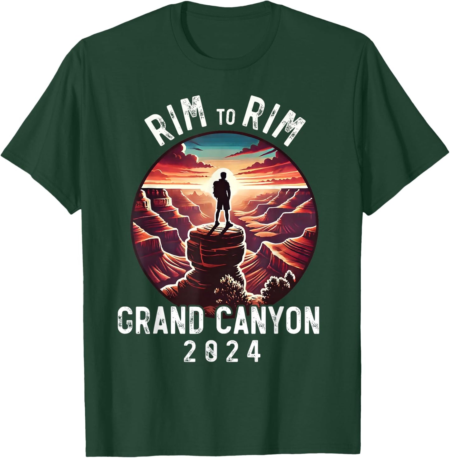 Rim - Rim Grand Canyon, I Hiked The Grand Canyon 2024 T-Shirt - T-Shirt | Forest