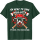 Funny Firefighter Save Your Kitty Fireman Gift & T-Shirt - T-Shirt | Forest