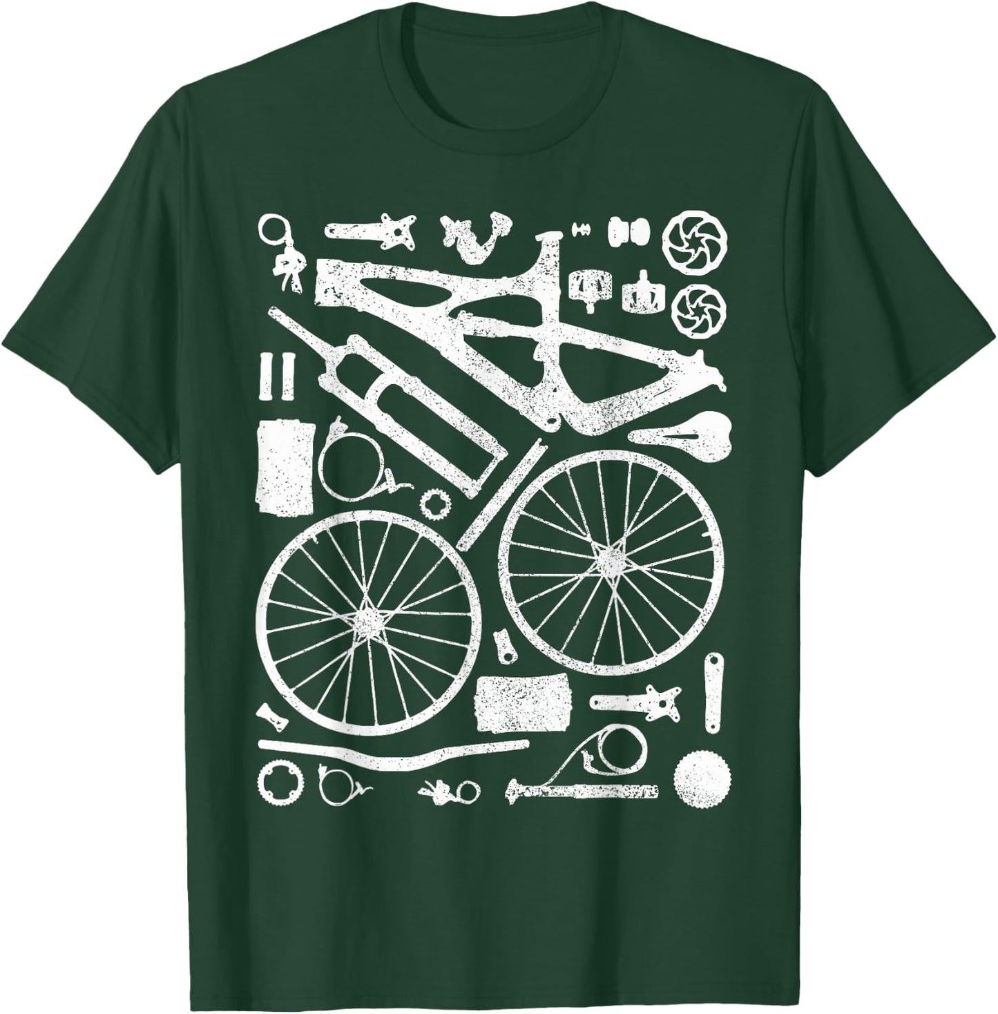 Mountain Bike Parts MTB Bicycle Cycling Downhill Biker T-Shirt - T-Shirt | Forest