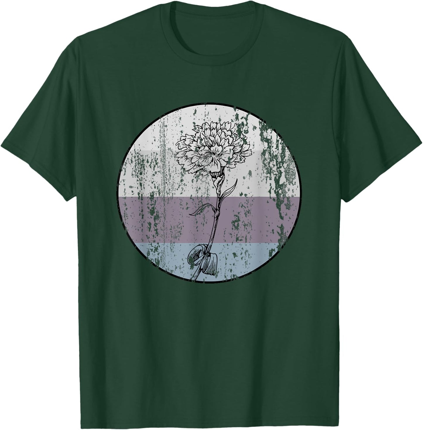 Carnation Flower Shirt Vintage Nature Lover Earth Day Gift T-Shirt - T-Shirt | Forest