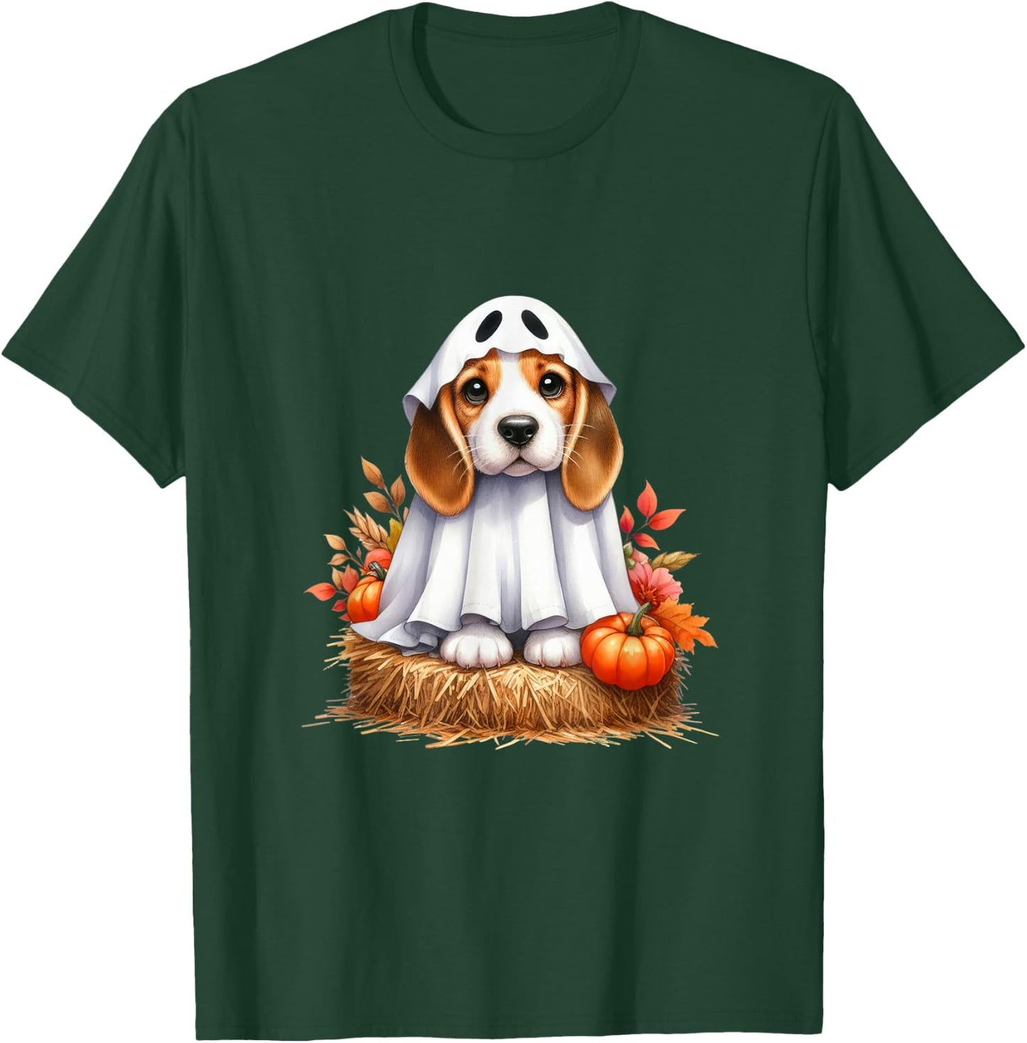 Cute Halloween Beagle dog as ghost dog owner dogs Men Women Kids T-Shirt - T-Shirt | Forest