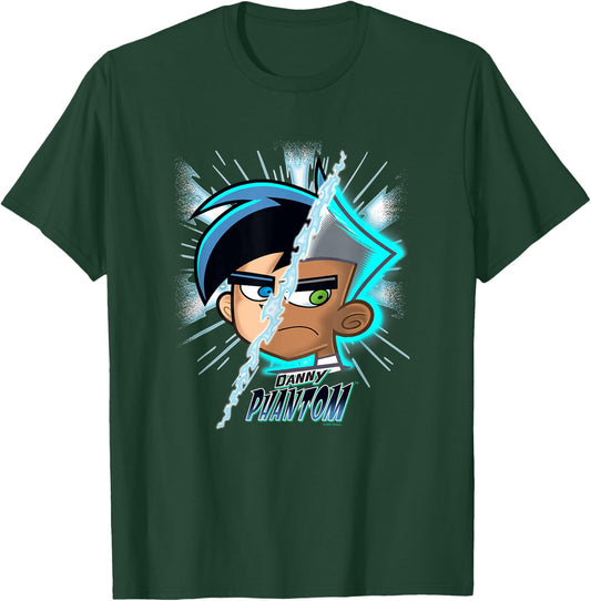 Danny Phantom Split Face Going Ghost Transformation T-Shirt - T-Shirt | Forest