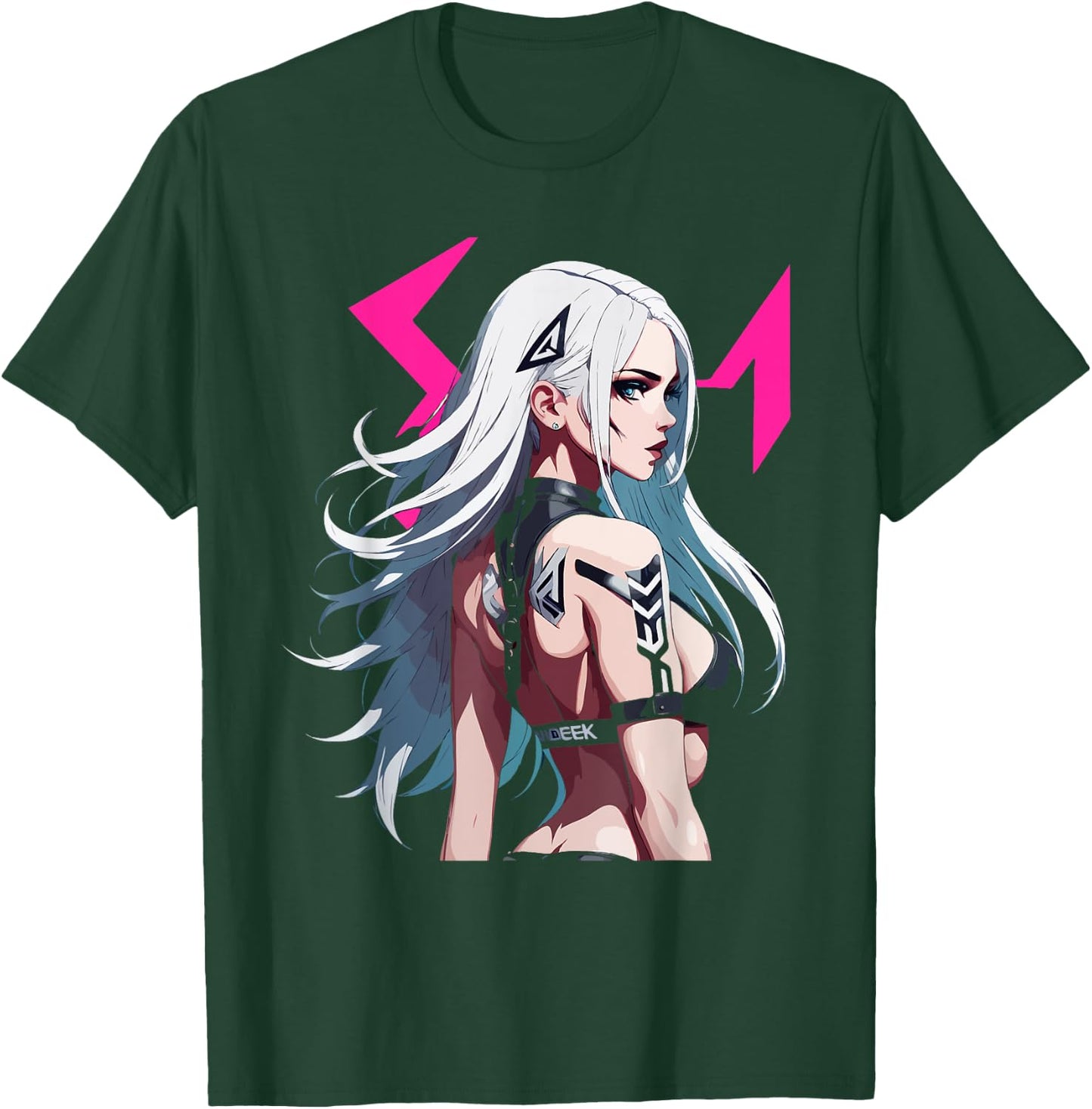 Sexy Waifu Otaku Anime Cyberpunk Girl Japanese T-Shirt - T-Shirt | Forest
