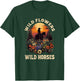 Western Sunset Cowgirl Riding Horse Wild Flowers Wild Horses T-Shirt - T-Shirt | Forest