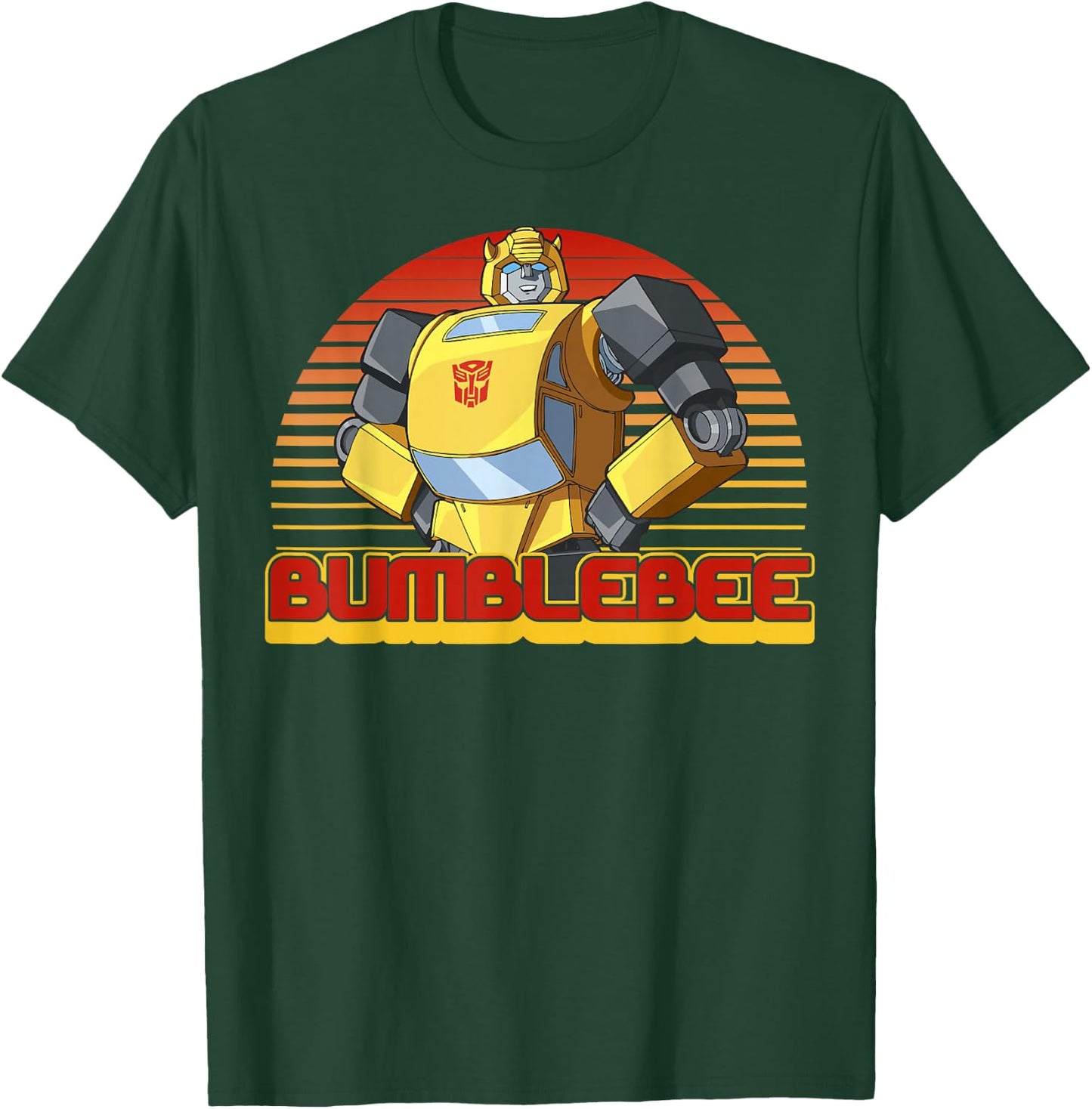 Transformers Bumblebee Retro Stripes Vintage Portrait Small T-Shirt - T-Shirt | Forest