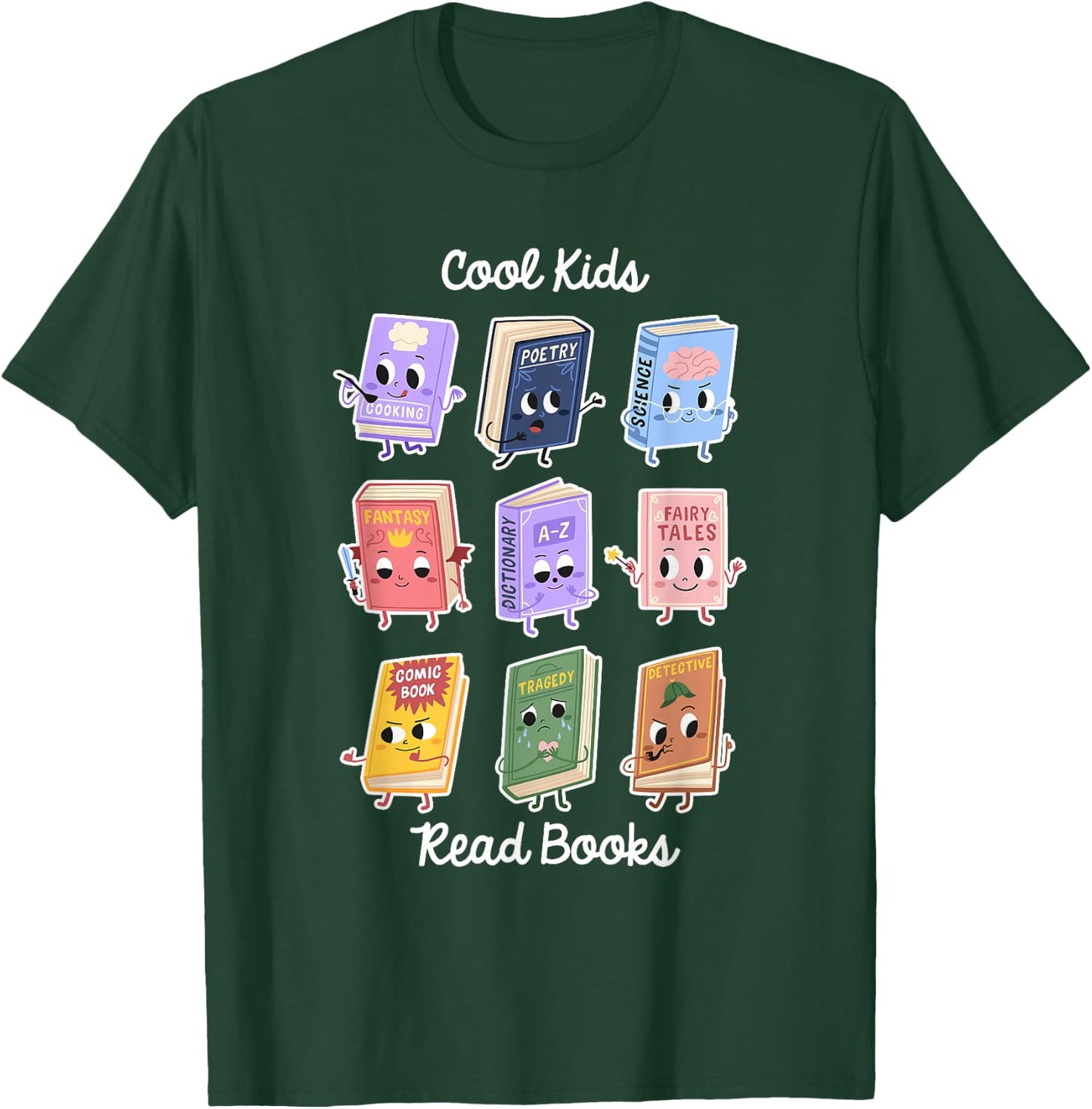 Cool Kids Read Books Apparel T-Shirt - T-Shirt | Forest