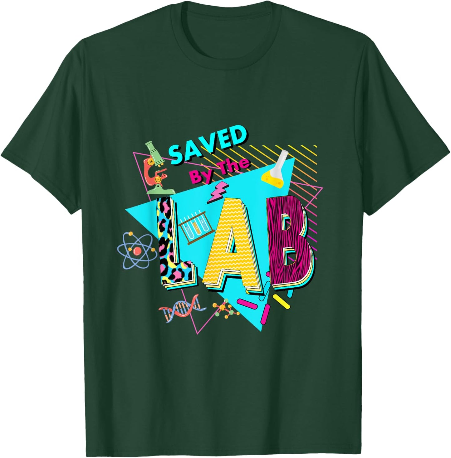 Saved By The Lab Retro Lab Week 2024 Laboratory Technician T-Shirt - T-Shirt | Forest