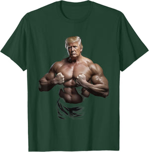 Donald Pump Bodybuilder America Gym Fitness Trump 2024 T-Shirt - T-Shirt | Forest