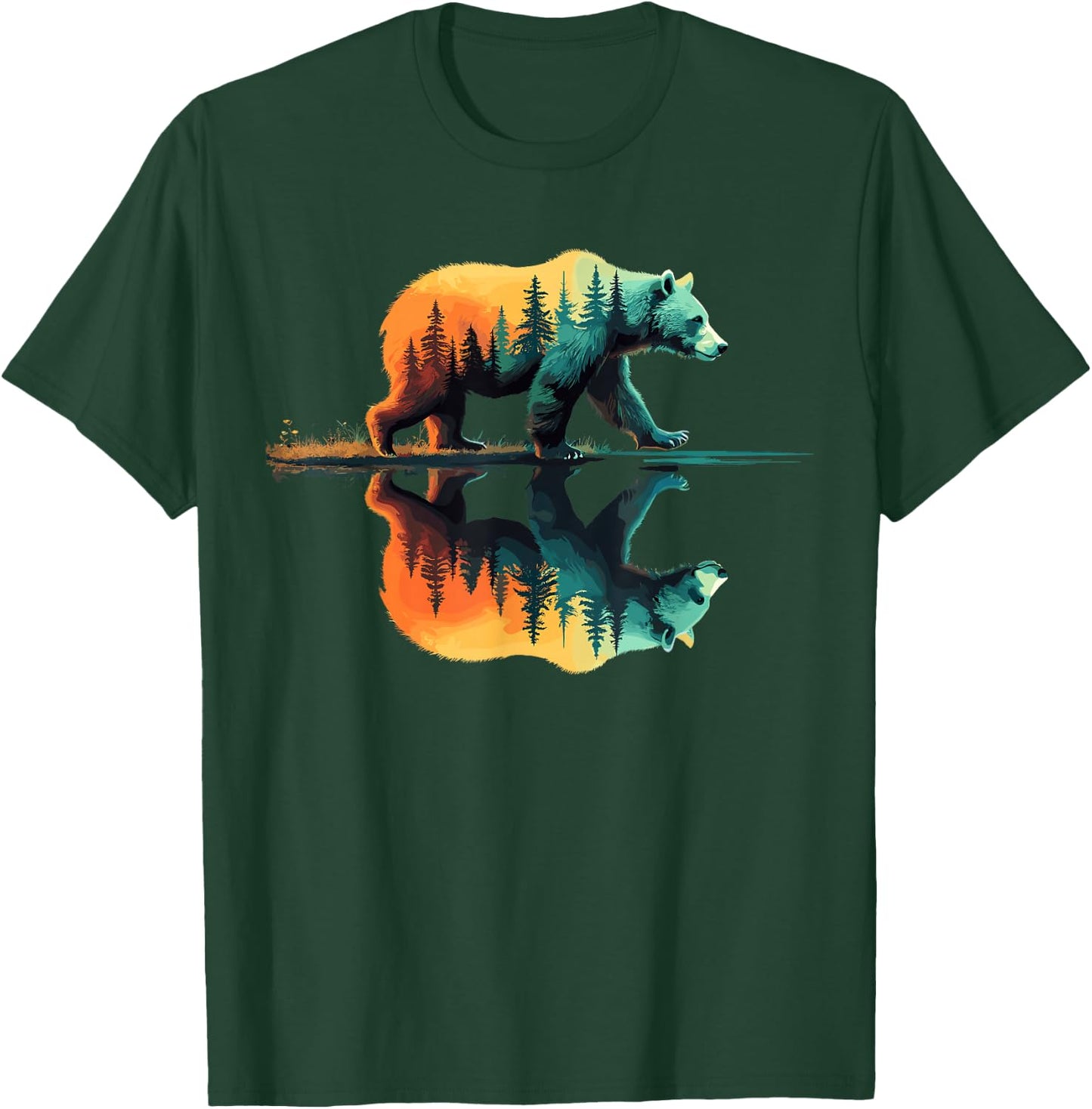 Nature Forest Mountains Trees Wildlife Bear T-Shirt - T-Shirt | Forest