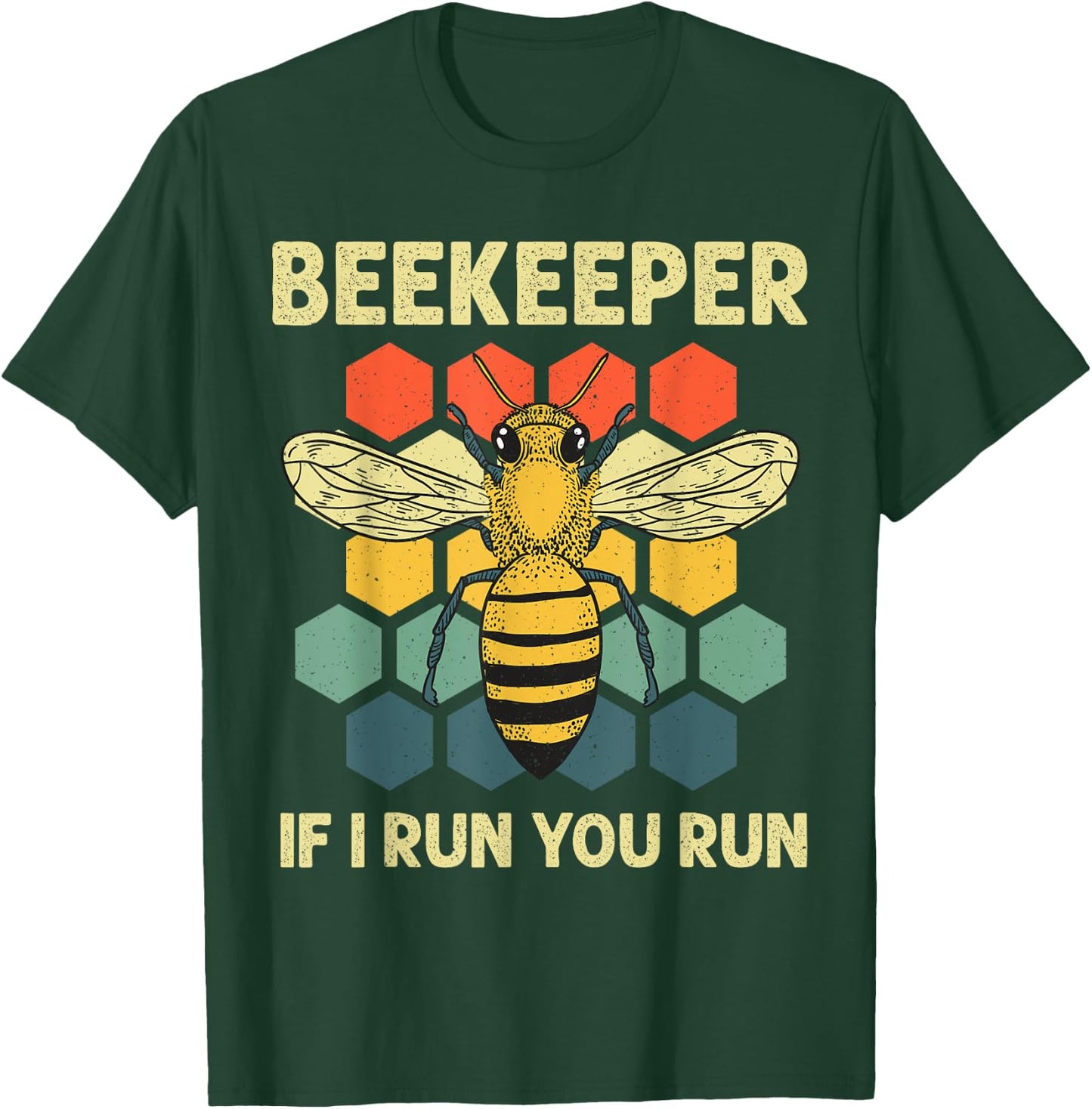 Funny Beekeeper Art Women Bee Honeycomb Beekeeping T-Shirt - T-Shirt | Forest
