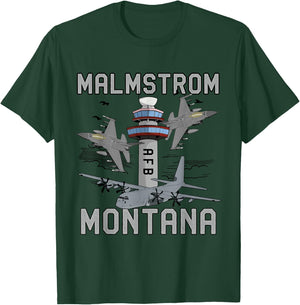 Malmstrom AFB Montana Air Force Base Fighter Jets Vintage T-Shirt - T-Shirt | Forest