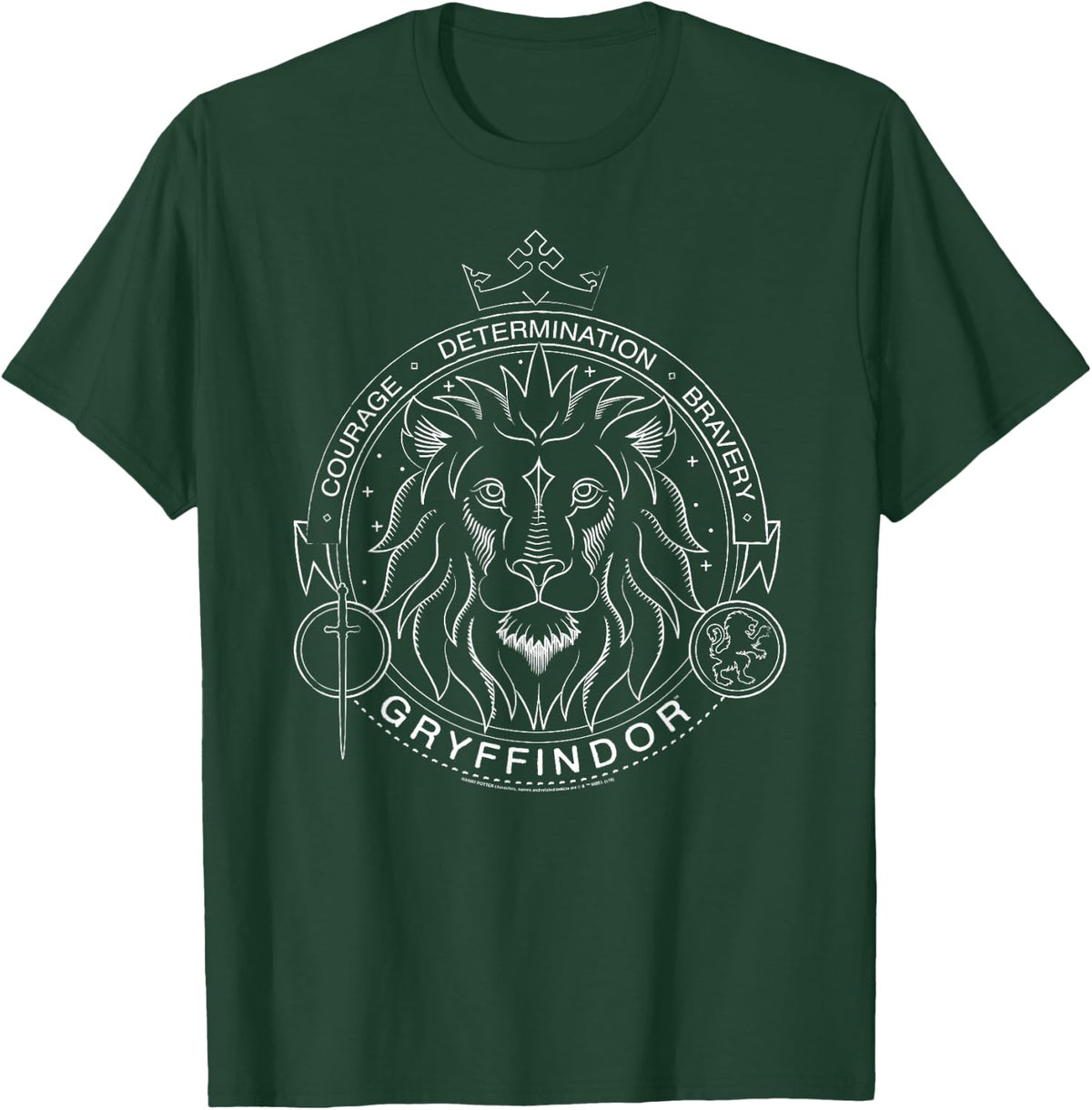 Popfunk Harry Potter Gryffindor Badge -Adults Kids Black T-Shirt - T-Shirt | Forest