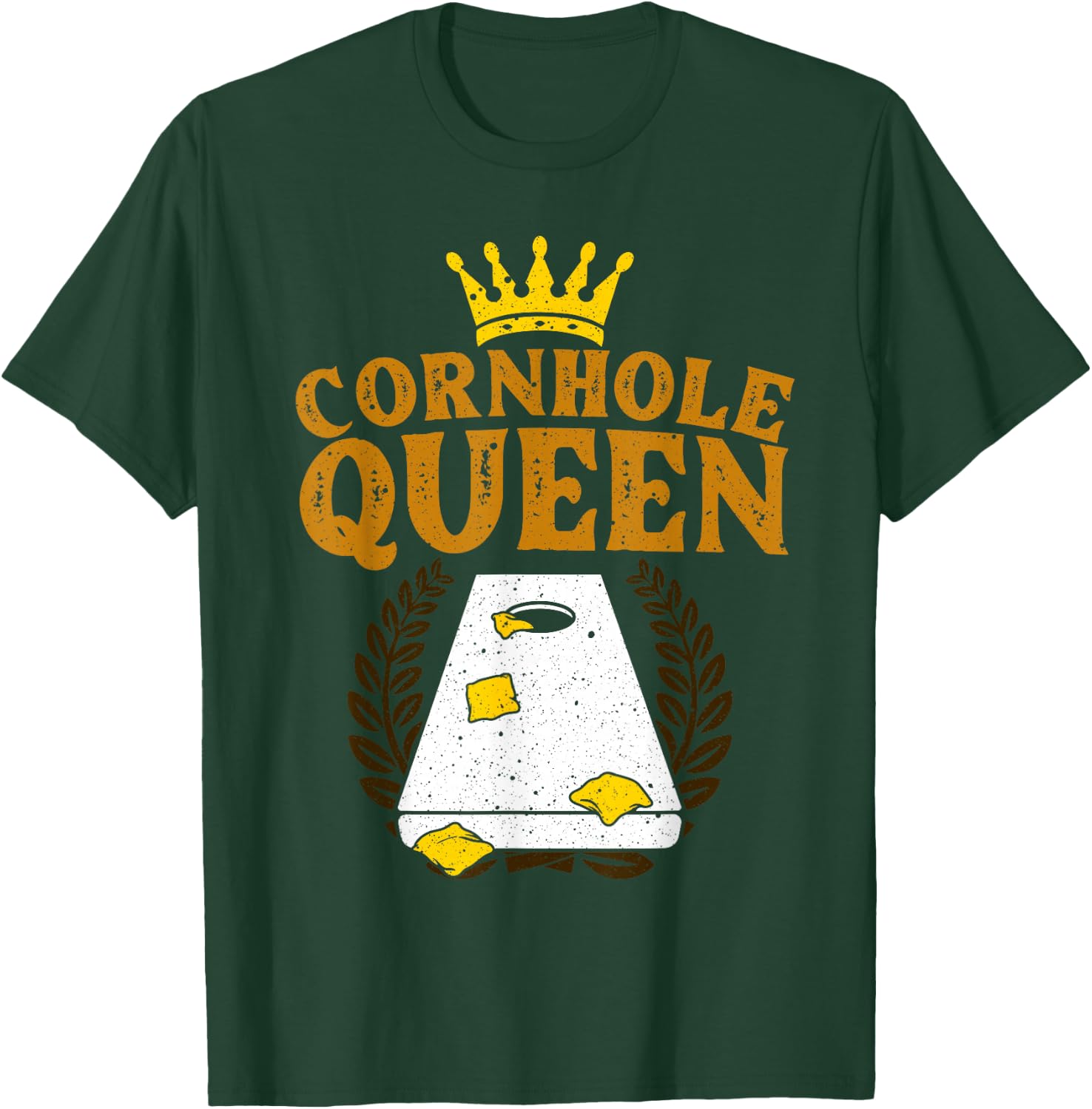 Funny Cornhole Queen Design Girls Cornhole Lover T-Shirt - T-Shirt | Forest