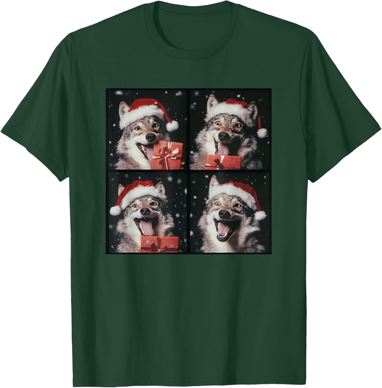 Funny Wolf Christmas T-Shirt - T-Shirt | Forest