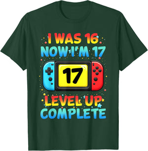 I was 16 Now I'm 17 Funny Controller Gaming 17th Birthday T-Shirt - T-Shirt | Forest