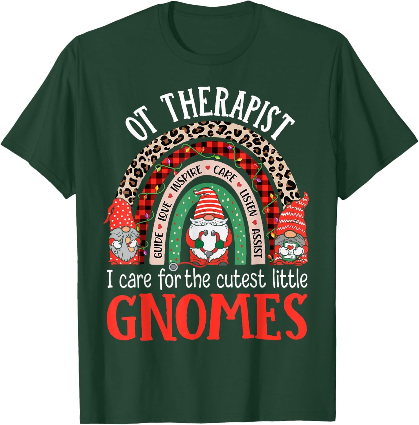 Occupational Therapy Gnomes Christmas OT Therapist T-Shirt - T-Shirt | Forest