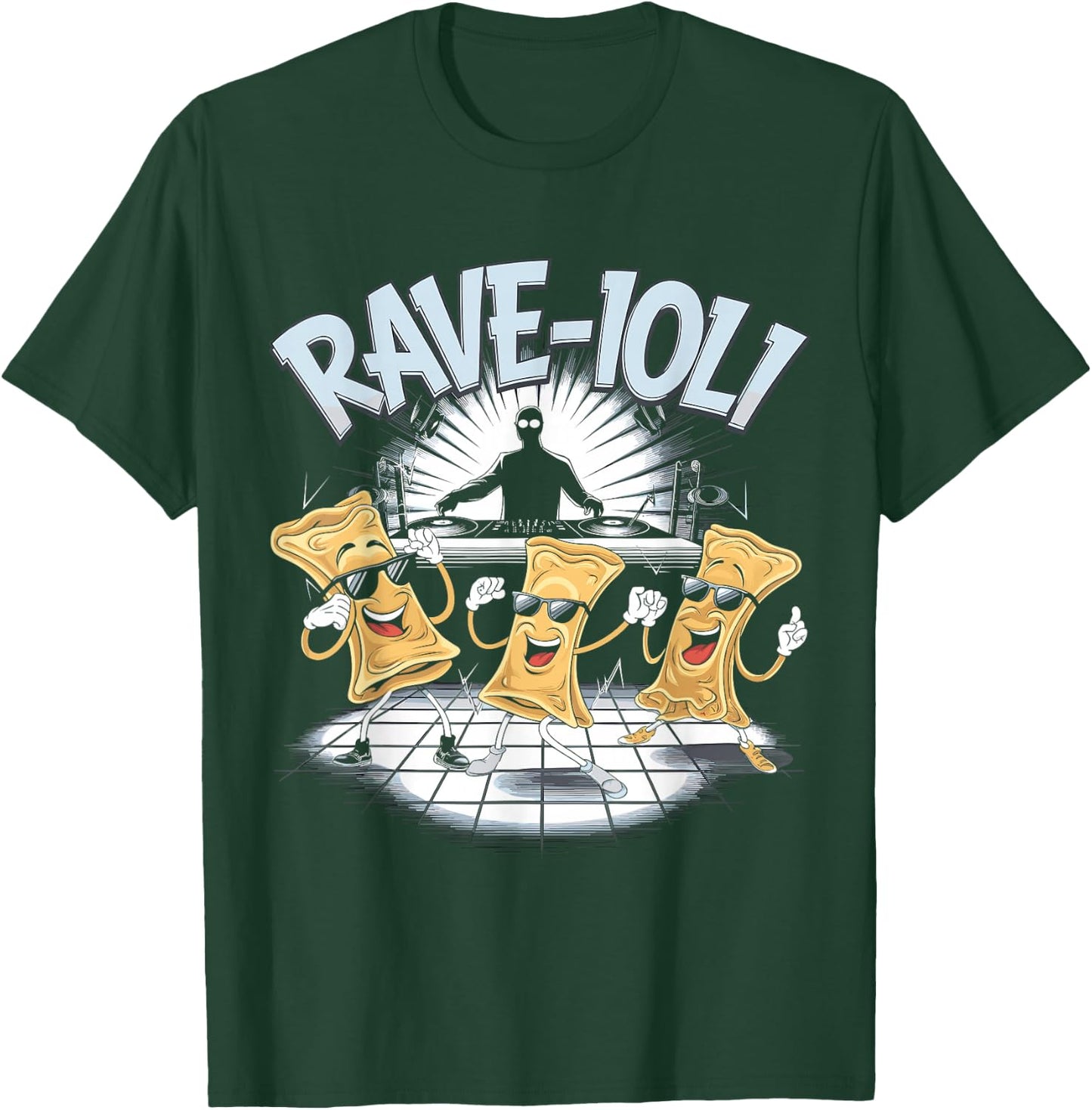 Rave-ioli Funny Pasta DJ Rave Party T-Shirt - T-Shirt | Forest
