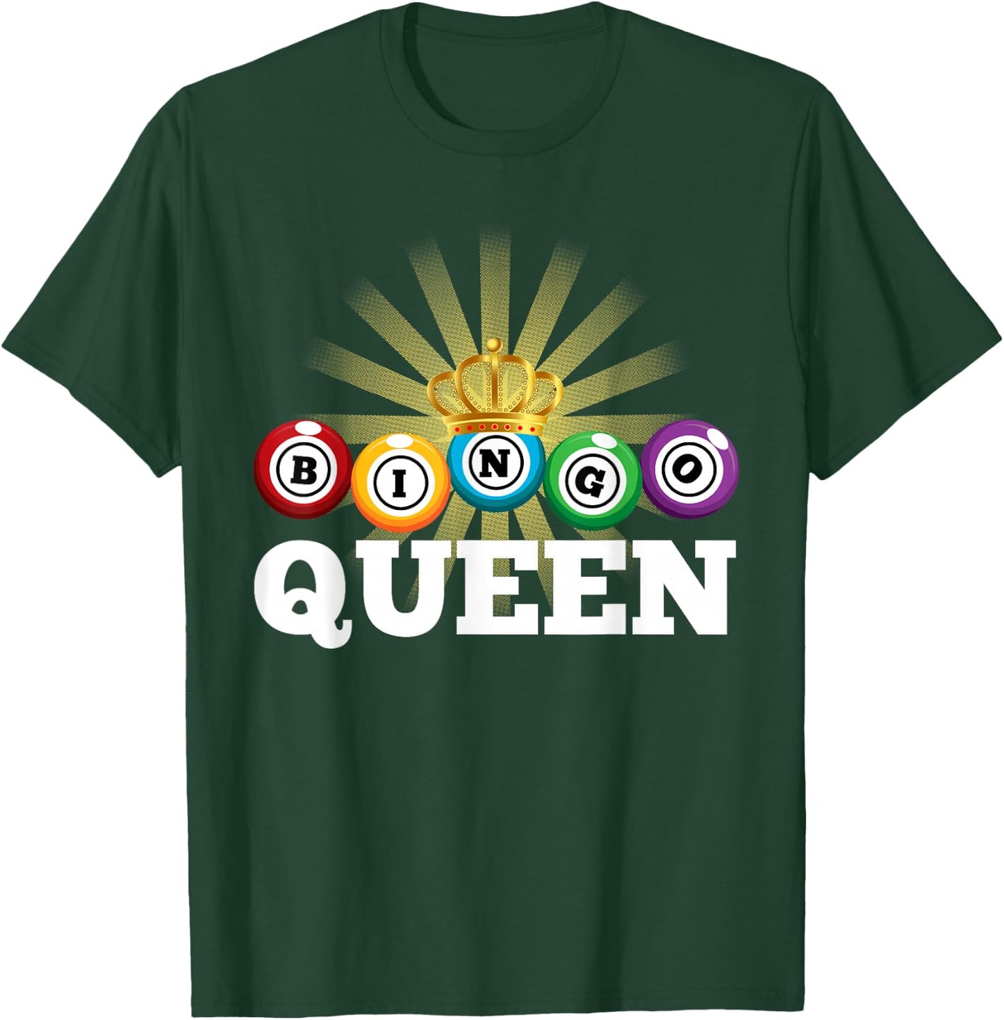 Bingo Queen Design Girls Bingo Lover Bingo Player T-Shirt - T-Shirt | Forest