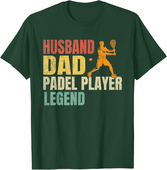 Husband Dad Padel Player Legend Funny Paddle Tennis Player T-Shirt - T-Shirt | Forest