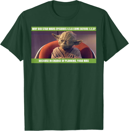 Star Wars Yoda Was In Charge Of Planning Meme T-Shirt - T-Shirt | Forest