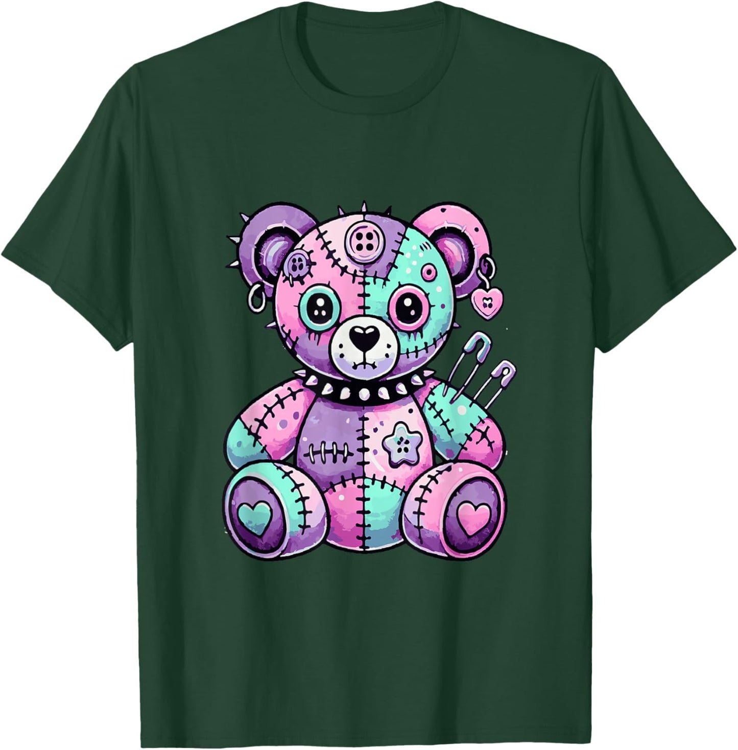 Cute Pastel Goth Aesthetic Kawaii Creepy Teddy Bear T-Shirt - T-Shirt | Forest