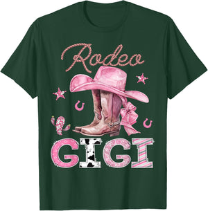 Rodeo Gigi Pink Boots Coquette CowGirl Birthday Party T-Shirt - T-Shirt | Forest