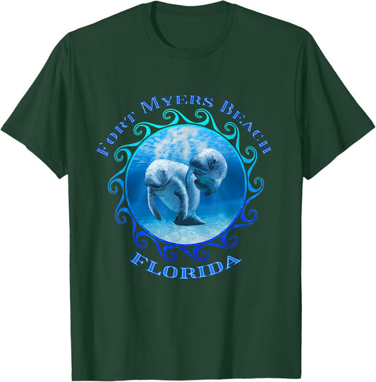 Fort Myers Beach Florida Vacation Swimming Manatees T-Shirt - T-Shirt | Forest