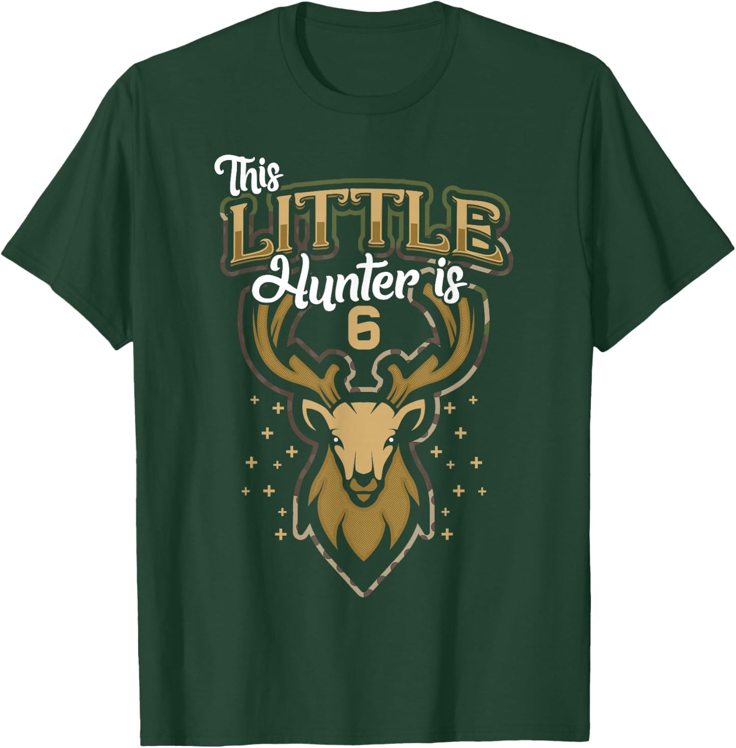 6th Birthday Shirt Hunting Boy Deer Hunter Gift 6 Years Old T-Shirt - T-Shirt | Forest