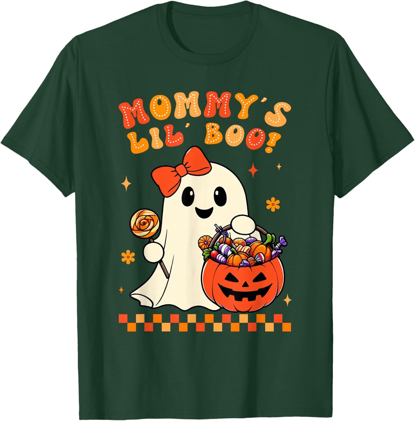 Groovy Halloween Ghost Mommys Lil Boo Girls Kids Toddler T-Shirt - T-Shirt | Forest
