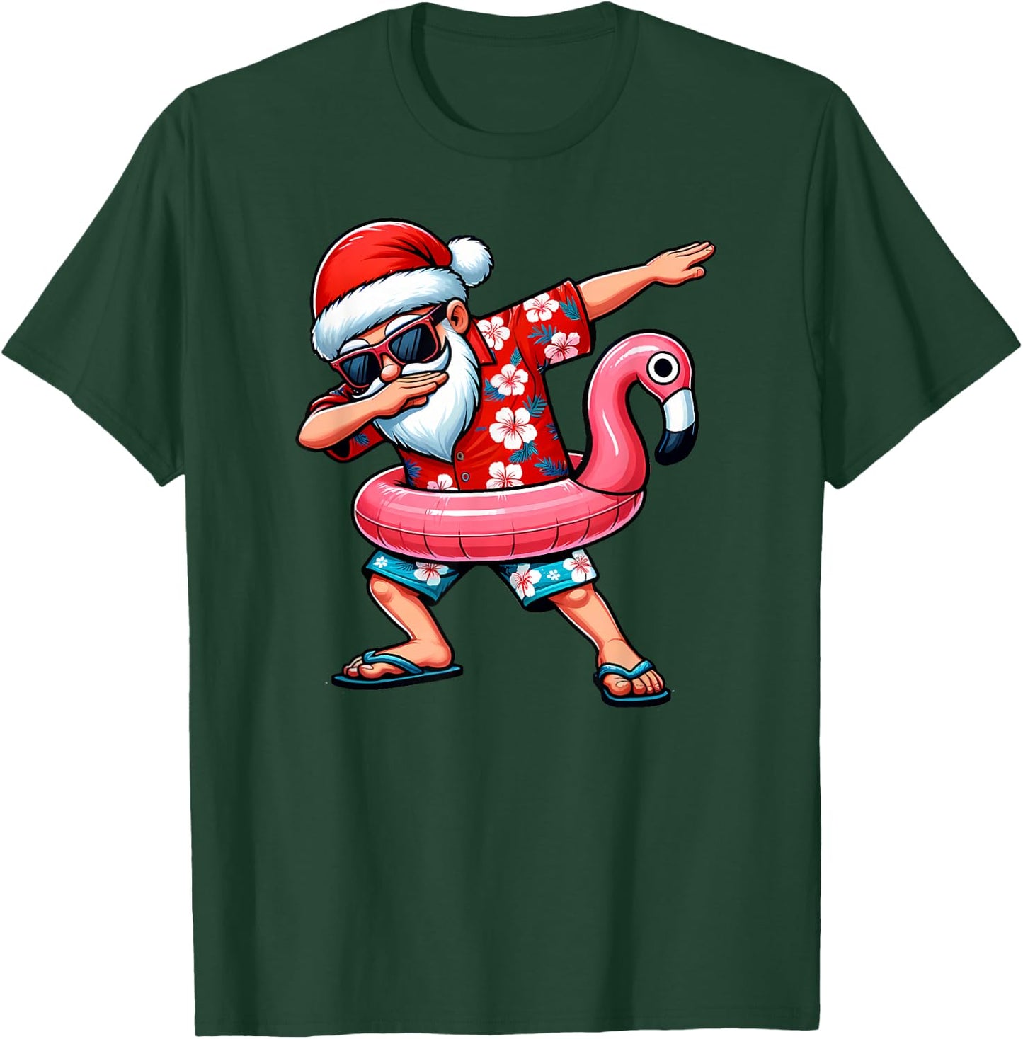 Dabbing Santa Christmas in July Hawaiian Xmas Dab Boys Men T-Shirt - T-Shirt | Forest