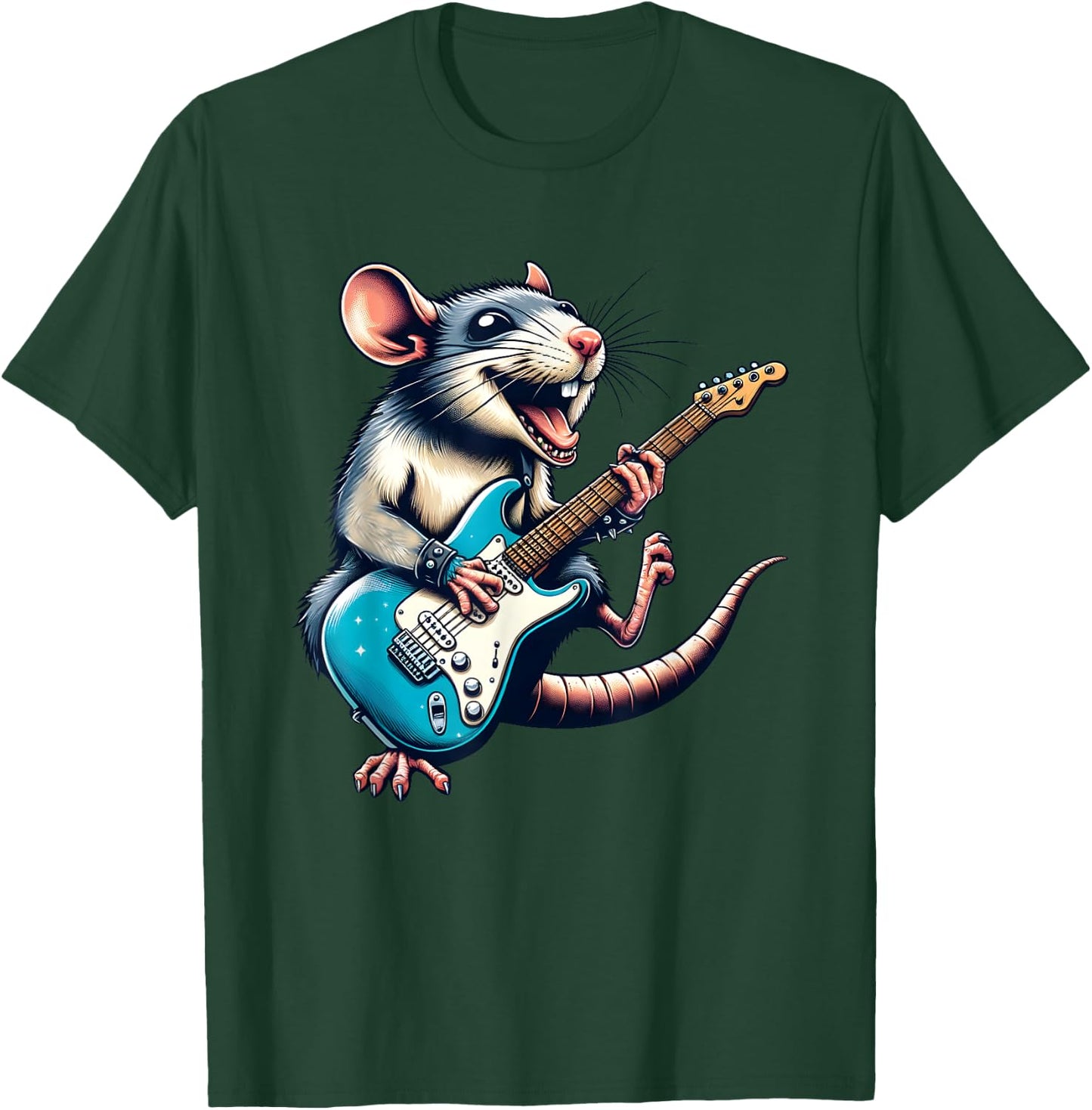 Guitar Rat Rock and Roll Guitar Player Guitarist T-Shirt - T-Shirt | Forest
