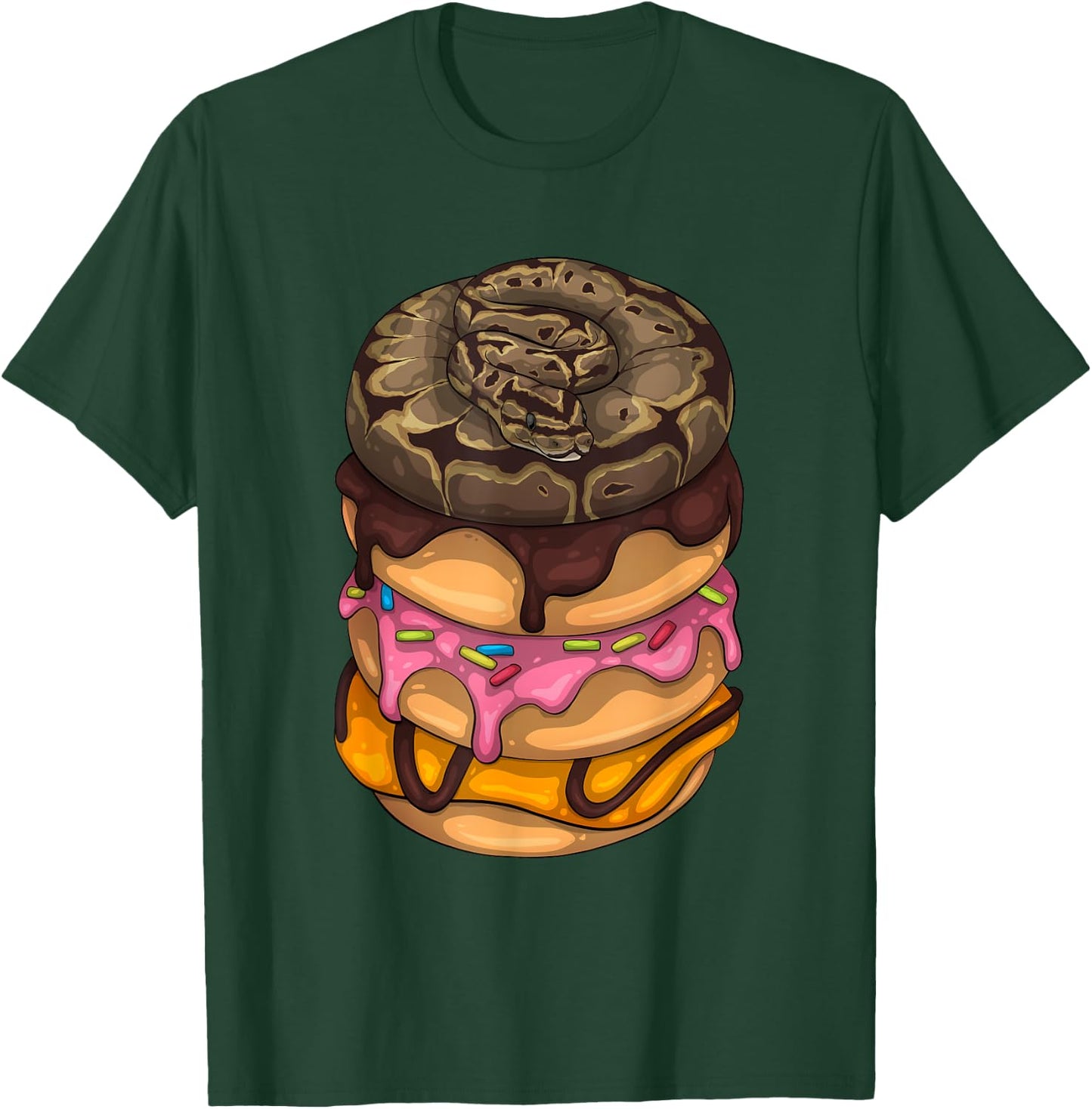 Cool Snake Women Donut Ball Python Reptile Doughnut T-Shirt - T-Shirt | Forest