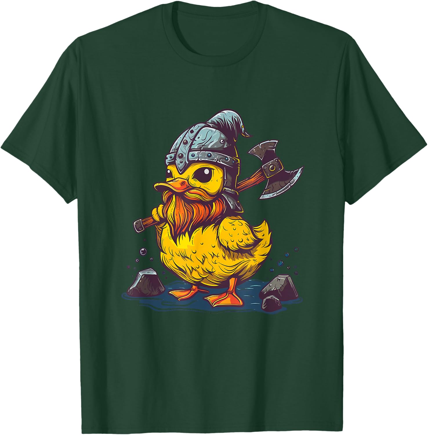 Rubber Duckie Rubber Duck Viking Duck Funny Rubber Duck T-Shirt - T-Shirt | Forest