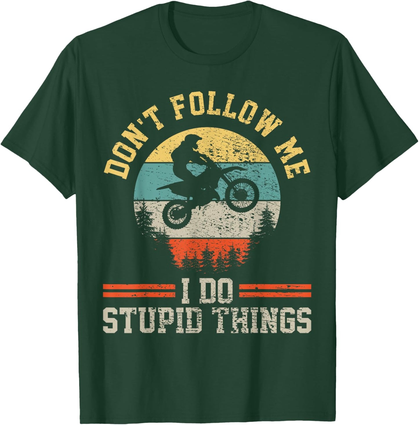 Motocross Dirt Bike Retro Vintage T-Shirt - T-Shirt | Forest