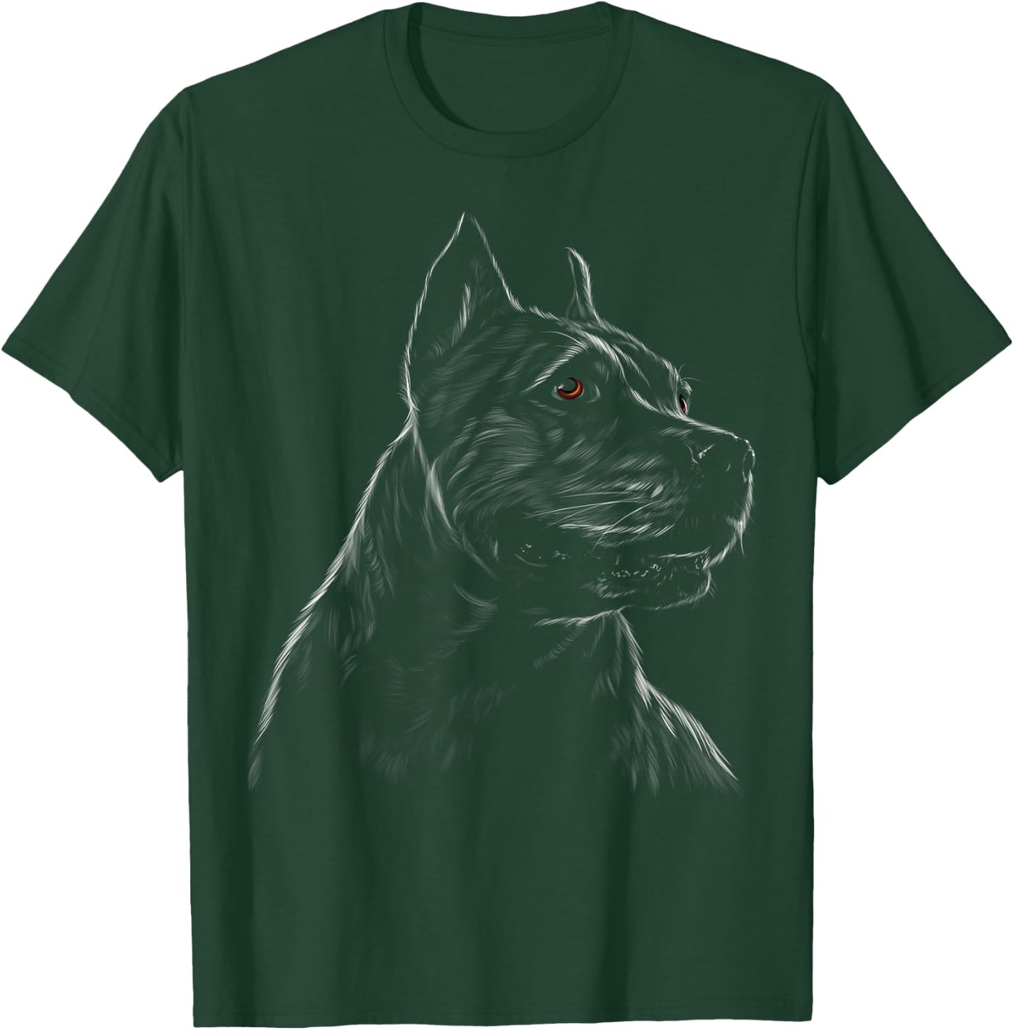 cute American Pitbull dog head black art for lovers dogs Men Women Kids T-Shirt - T-Shirt | Forest