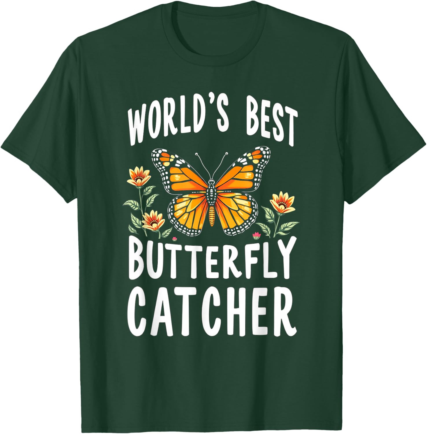 Mom Women's Gifts NatureLoversCo World's Best Butterfly Catcher Nature Enthusiast T-Shirt - T-Shirt | Forest
