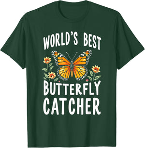 Mom Women's Gifts NatureLoversCo World's Best Butterfly Catcher Nature Enthusiast T-Shirt - T-Shirt | Forest