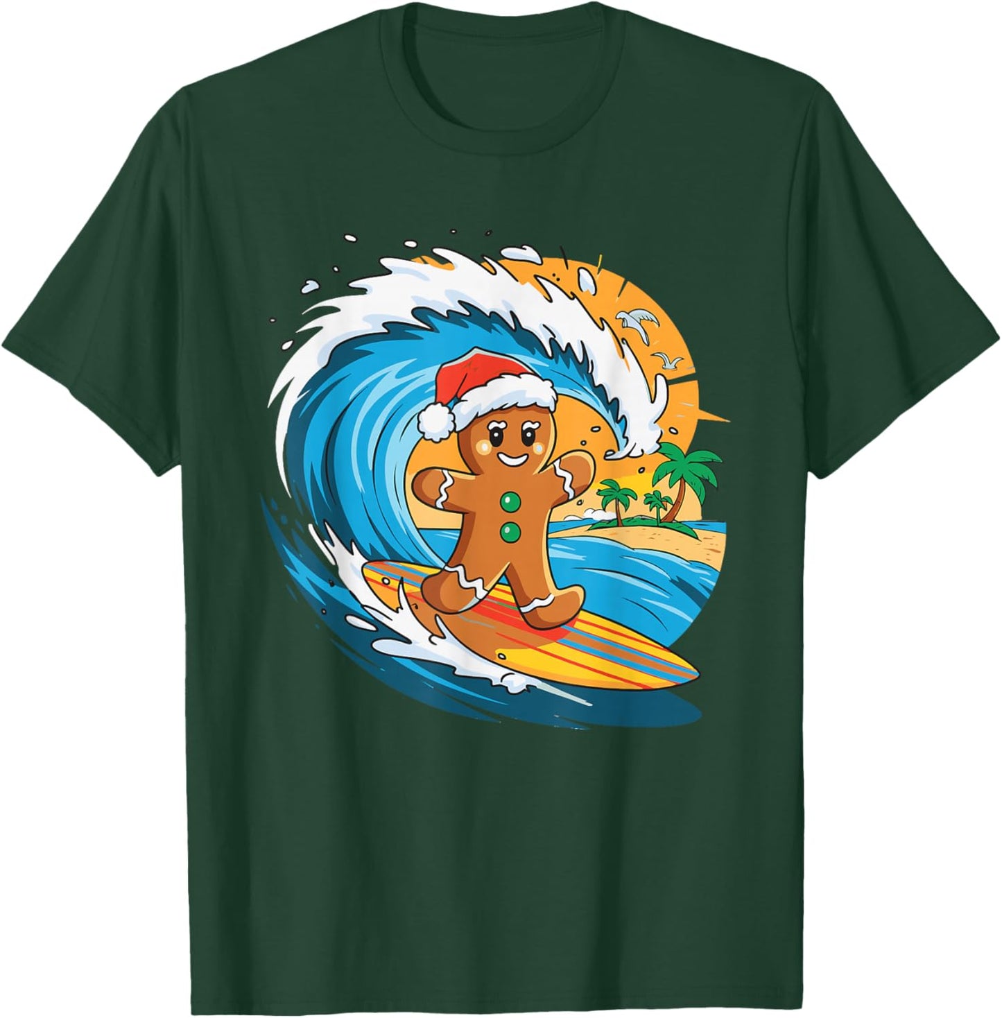 Gingerbread Surfing T-Shirt - T-Shirt | Forest